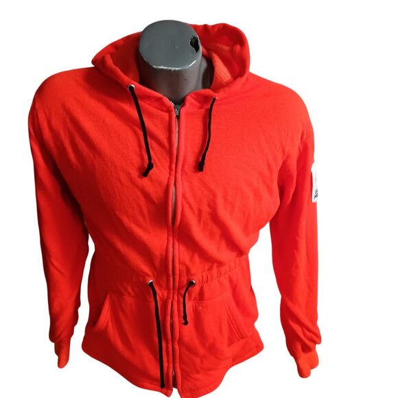 Men's Large Vintage 1980's Hoody Jacket Golden Harvest Farmer Patch Drawstring - Picture 2 of 9